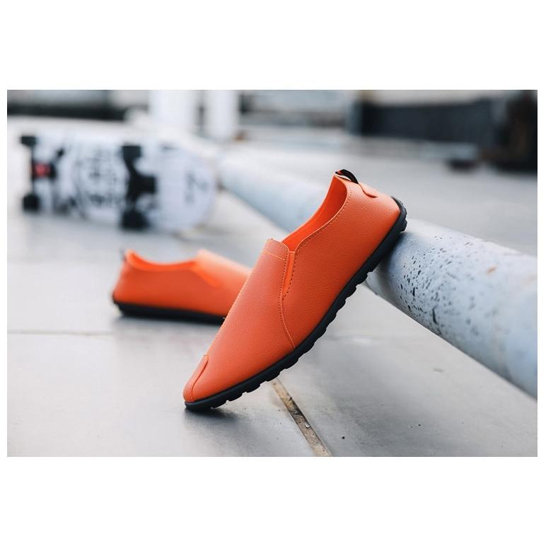 メンズ スリッポン PU レザー シューズ ドライビングシューズ 無地 軽量 カジュアル スポーツ スニーカー 運動靴 茶 白 黒 靴 秋 |  | 07