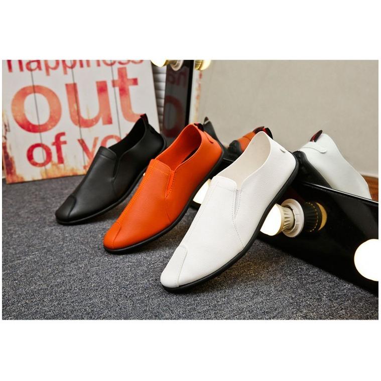 メンズ スリッポン PU レザー シューズ ドライビングシューズ 無地 軽量 カジュアル スポーツ スニーカー 運動靴 茶 白 黒 靴 秋 |  | 09