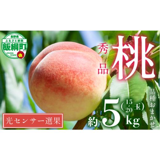 ふるさと納税 もも 長野県 飯綱町 2026年 先行予約 桃 5kg 秀品 訳あり [ 品種おまかせ「 白鳳 」「 あかつき 」「 なつっこ 」いずれか1品種 ] 光センサー…