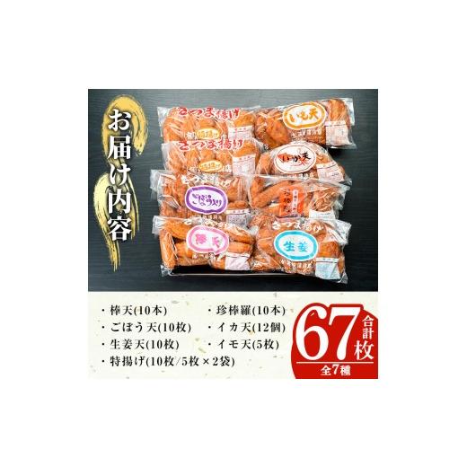 ふるさと納税 かまぼこ・練り製品 さつまあげ 鹿児島県 いちき串木野市 さつま揚げ 計67枚 7種 食べ比べ 定番から事あたらしいまで多種多様さ十分な量に詰合せ お…