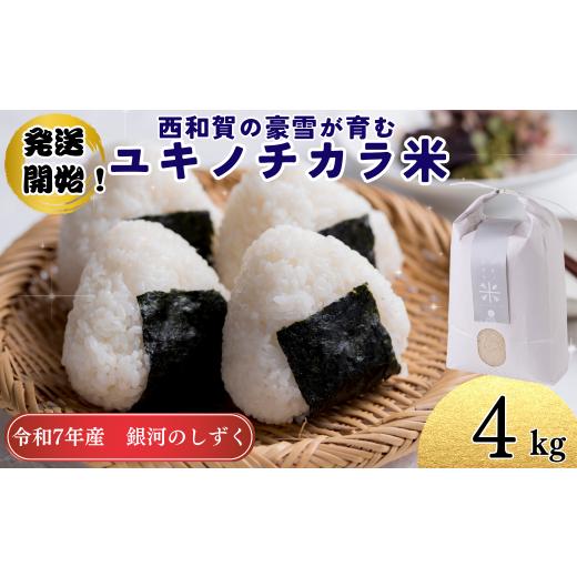 ふるさと納税 米 岩手県 西和賀町 令和7年度産 ユキノチカラ米 銀河のしずく 白米4kg