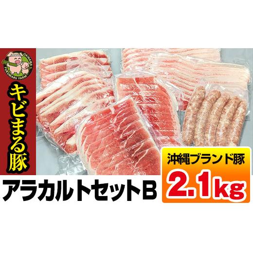 ふるさと納税 沖縄県 南風原町 沖縄キビまる豚　アラカルトセットＢ（2.1kg） 焼肉用
