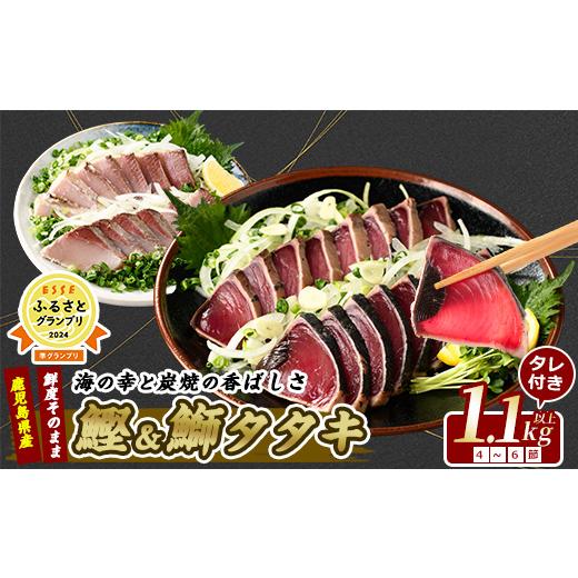 ふるさと納税 カツオ 鹿児島県 指宿市 カツオ ・ ブリ の たたき だしポン酢付き 海の幸満喫セット(指宿食品/IB026-001) 鰹 かつお 鰤 ぶり 魚 さかな 魚介 …