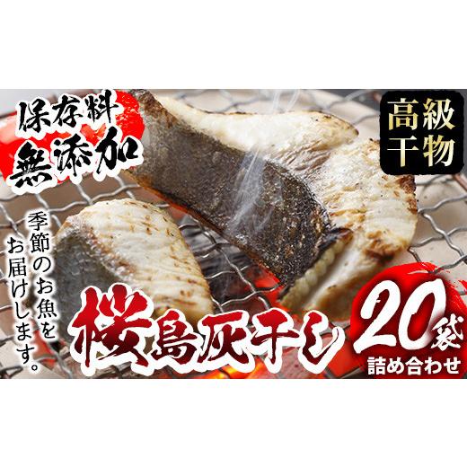 ふるさと納税 干物 鹿児島県 湧水町 y061 高級手作り干物 桜島灰干し詰め合わせ 鹿児島県湧水町産にじますの他、季節のお魚を計20袋お届け 干物 魚 焼き魚 お…_1