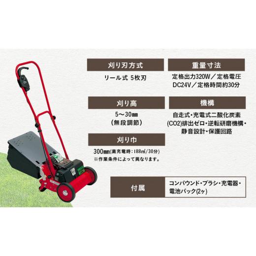 ふるさと納税 雑貨・日用品 兵庫県 小野市 ガーデニング コードレス 芝刈機 エコモ3000 「ECO-3000」 電動 リール式 芝刈り機 電動芝刈り機 芝刈り コードレス…の画像