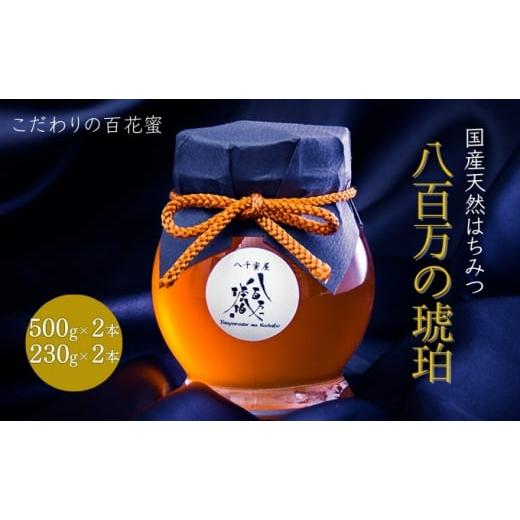 ふるさと納税 加工品等 はちみつ 兵庫県 小野市 蜂蜜 八百万の琥珀(国産天然はちみつ)500g×2本、230g×2本(計1.46kg) はちみつ ハチミツ 国産 百花蜜の画像