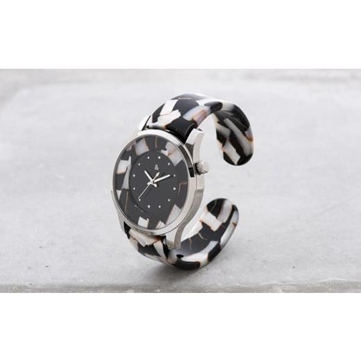 ふるさと納税 時計 メンズ腕時計 福井県 鯖江市 漆器×眼鏡 技のコラボ『IGATTA COLLETTI バングルウォッチ・メンズ』 ホワイトモザイク I-03404c ホワイトモ…