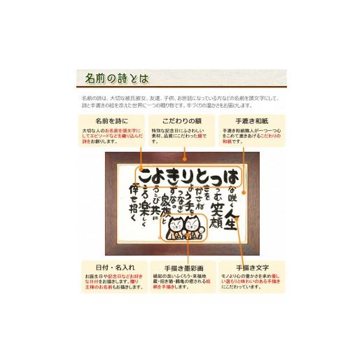 【期間限定！最安値挑戦】 ふるさと納税 大分県 臼杵市 世界に一つだけの記念品「名前の詩の贈り物」木枠の額（中）