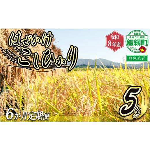 ふるさと納税 米 コシヒカリ 長野県 飯綱町 米 こしひかり 5kg × 6回 6カ月定期便 ( 令和8年産 ) 黒柳さんのお米 はぜかけ 沖縄県への配送不可 2026年11月上…