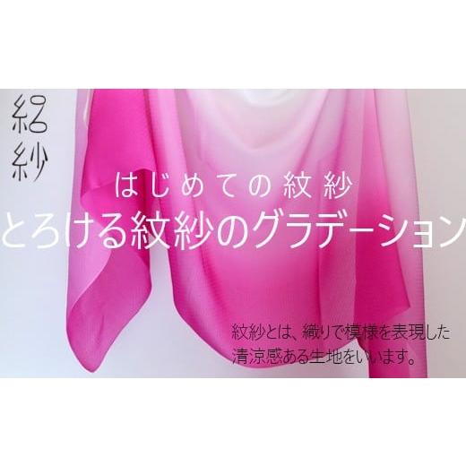 ふるさと納税 小物 ストール・マフラー 新潟県 五泉市 ストール 絽紗 はじめての紋紗 とろけるグラデーションストール ( ピンク ) シルク100% メンズ レディー…
