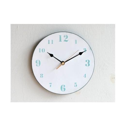 ふるさと納税 雑貨・日用品 インテリア 埼玉県 北本市 壁掛け時計 白地×水色 文字盤M | 時計 壁掛け 七宝 七宝焼き 装飾 インテリア シンプル シック デザイ…