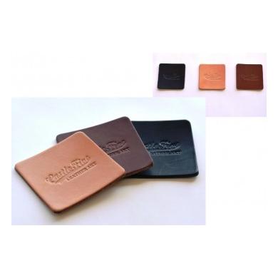 ふるさと納税 民芸品・工芸品 秋田県 五城目町 レザーコースター2枚組(茶) 茶