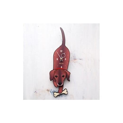 ふるさと納税 木工品・竹工品 岡山県 西粟倉村 D-44W5 スムースダックス-犬の振り子時計毛糸玉05.GREEN C-CD-044A 毛糸玉/Woollump-05.GREEN