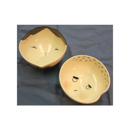 ふるさと納税 陶磁器・漆器・ガラス 京都府 井手町 百福・火男の組茶碗 清水焼 八木海峰 海峰窯 陶器 陶芸 焼き物 食器 器 伝統 工芸品 ギフト 贈答 京都 京都…