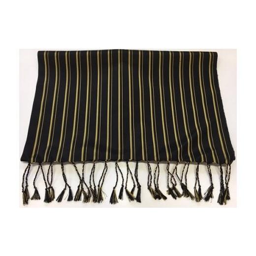 ふるさと納税 織物・繊維品 鹿児島県 いちき串木野市 本場大島紬 黒地大島紬 縦縞大島ストール B-165aH 大島紬 縦縞ストール