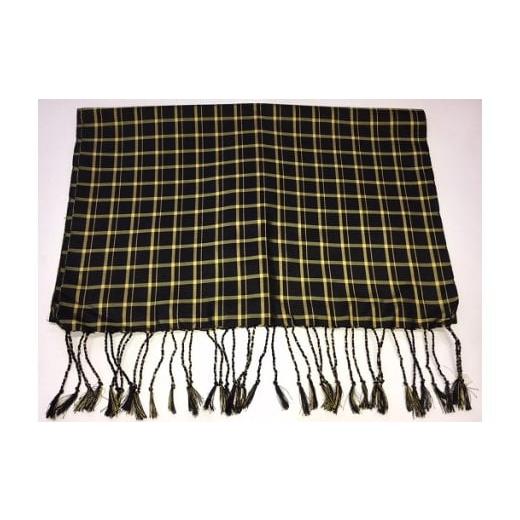 ふるさと納税 織物・繊維品 鹿児島県 いちき串木野市 本場大島紬 黒地大島紬 チェック柄大島ストール B-165bH B-165b 大島紬 チェックストール