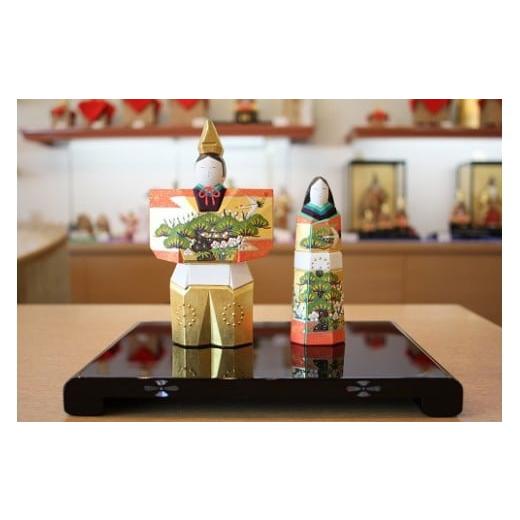 ふるさと納税 伝統技術 奈良県 奈良市 奈良一刀彫 立雛6号 神泉作 貝入台10号付 580-001