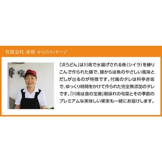 ふるさと納税 宮崎県 川南町 「料亭赤坂」浜うどんと採れたて旬菜果プレミアム 