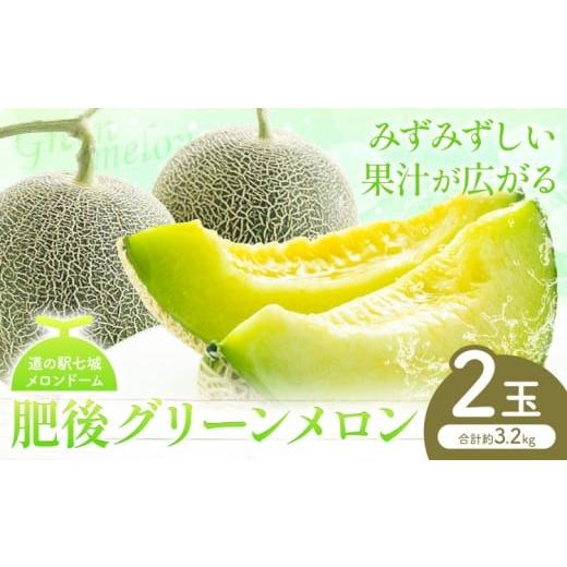 ふるさと納税 メロン メロン青肉 熊本県 菊池市 肥後グリーン メロン 2玉 約3.2kg 七城町特産品センター[5月中旬-6月末頃出荷]熊本県 菊池市 メロン 果物 フ…
