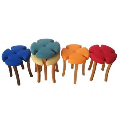 ふるさと納税 雑貨・日用品 インテリア 神奈川県 寒川町 花形スツール 1脚 ウォールナット材 水色 水色