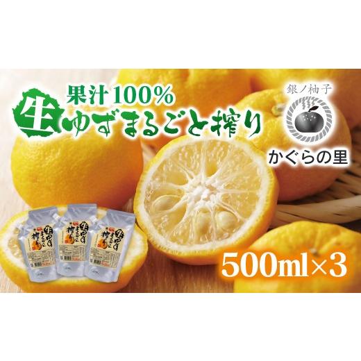 ふるさと納税 果汁飲料 宮崎県 西都市 「銀の柚子」生ゆずまるごと搾りセット 500ml×3 かぐらの里 2.4-5 4-6a