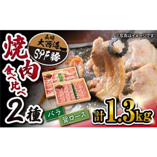 ふるさと納税 長崎県 西海市 [ 訳あり ] 焼肉 豚 大西海 SPF豚 背ロース & バラ ( 焼肉 用)計1.3kg(各650g) 西海市 豚肉 肉 焼肉 焼き肉 やきにく 焼肉…