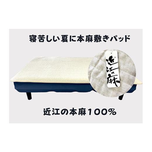 ふるさと納税 タオル・寝具 敷布団 滋賀県 近江八幡市 吸放湿性に優れた天然植物繊維、近江の麻を使用した「近江本麻敷パッド」 CW01Wの画像