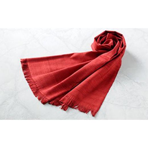 ふるさと納税 織物・繊維品 長野県 駒ヶ根市 「伝統的工芸品」伊那紬(スカーフ)エンジ(1)   エンジ