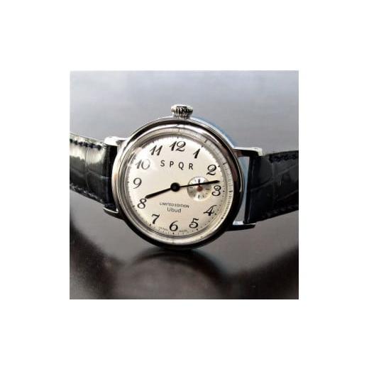 ふるさと納税 小物 長野県 岡谷市 腕時計 クオーツ式 SPQR Ubud-Q (クロコダイルバンド) 文字盤 シルバー バンド ディープネイビー 腕時計 時計 ブランド …