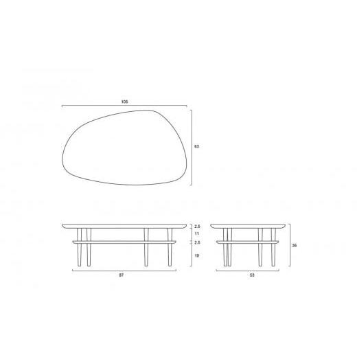 ふるさと納税 家具 テーブル 福岡県 大川市 BORDO Clam Table 105 walnut walnut_2