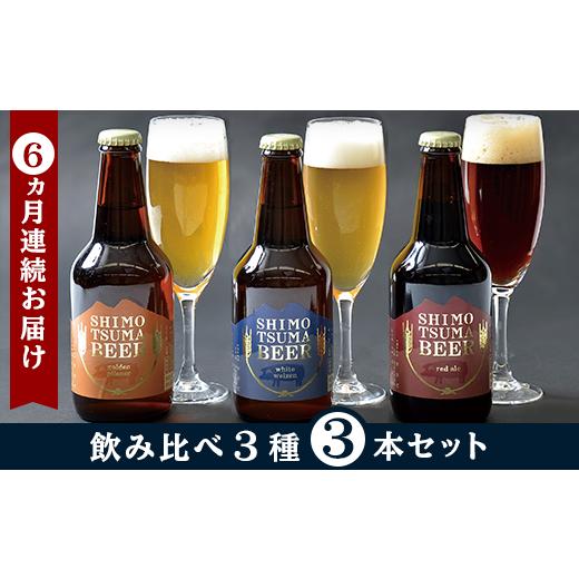 ふるさと納税 ビール 地ビール 茨城県 下妻市  ６ヵ月連続お届け しもつまクラフトビール ３本セット 定期便 クラフトビール ビール 地ビール お酒 発泡酒 酒 …_1