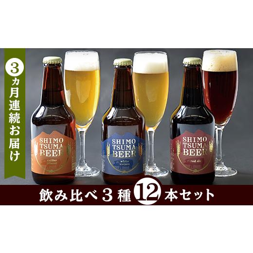 ふるさと納税 ビール 地ビール 茨城県 下妻市  ３ヵ月連続お届け しもつまクラフトビール １２本セット 定期便 クラフトビール ビール 地ビール お酒 発泡酒 …_1
