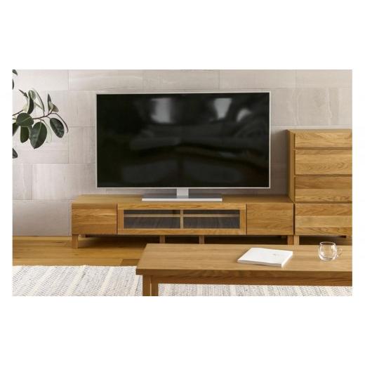ふるさと納税 家具 収納家具 福岡県 大川市  開梱設置 高野木工 LECCE レッチェ 164TVボード オーク (透明ガラス) 10年保証の画像
