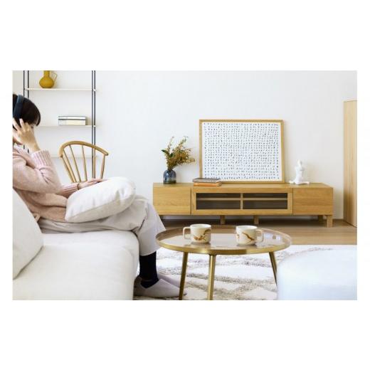 ふるさと納税 家具 収納家具 福岡県 大川市  開梱設置 高野木工 LECCE レッチェ 164TVボード オーク (透明ガラス) 10年保証の画像