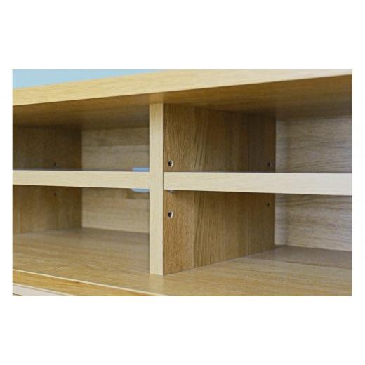 ふるさと納税 家具 収納家具 福岡県 大川市  開梱設置 高野木工 LECCE レッチェ 164TVボード オーク (透明ガラス) 10年保証の画像