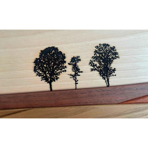 ふるさと納税 木工品・竹工品 北海道 美瑛町 貴妃花 額絵「親子の木