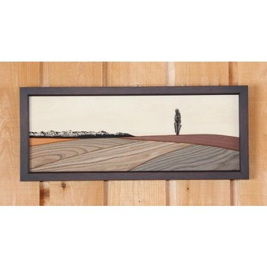 ふるさと納税 木工品・竹工品 北海道 美瑛町 貴妃花 額絵 木々の丘