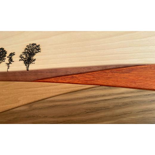 ふるさと納税 木工品・竹工品 北海道 美瑛町 貴妃花 額絵「親子の木