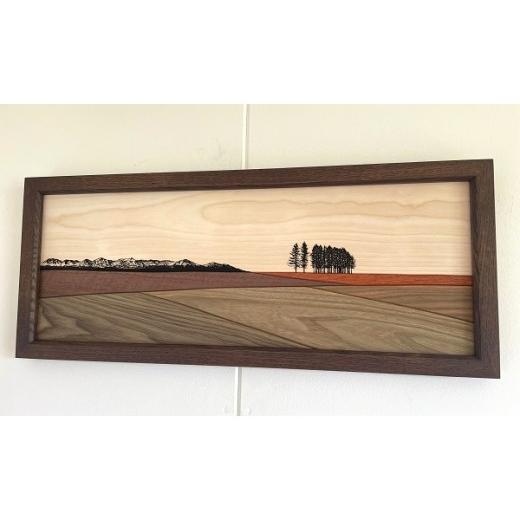 ふるさと納税 木工品・竹工品 北海道 美瑛町 貴妃花 額絵 木々の丘