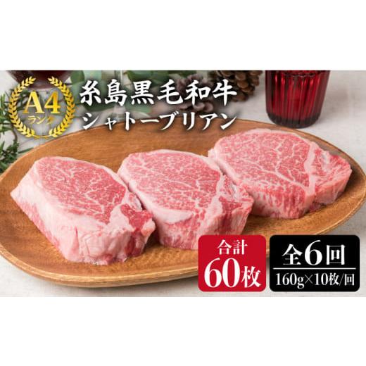 ふるさと納税 牛肉 ヒレ 福岡県 糸島市 全6回 定期便 厚切シャトーブリアン 160g×10枚 A4ランク 糸島 黒毛和牛 糸島ミートデリ工房 ACA074 ステーキ ヒレ ヒ…