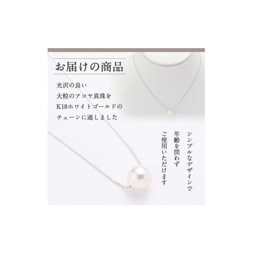 ふるさと納税 アクセサリー ネックレス 大分県 佐伯市 アコヤ真珠 1粒 ネックレス (8mm珠・K18WGチェーン40cm) 真珠 パール フォーマル パーティー 結婚式 冠…の画像
