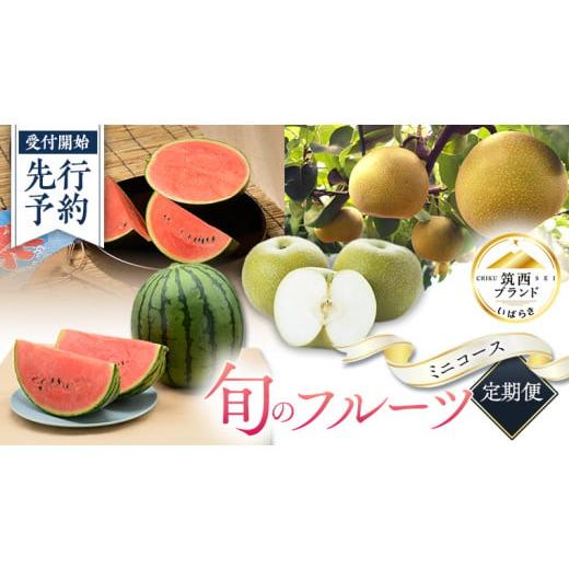 ふるさと納税 茨城県 筑西市 先行予約 [ 筑西ブランド 認証品 ] 旬 の フルーツ 定期便 ( ミニコース ) JA 幸水 豊水 こだまスイカ 黒こだま ピノ・ガール …