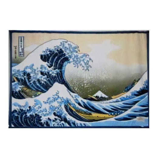 ふるさと納税 タオル・寝具 毛布 大阪府 泉大津市 アートブランケット『神奈川沖浪裏』葛飾北斎「シングル」 1665_1