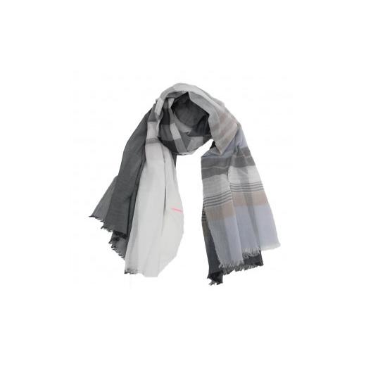 ふるさと納税 小物 ストール・マフラー 兵庫県 西脇市 40-5 POLS 極細コットン ボーダーストール(Lサイズ)グレー SBL-0003-GRY グレー(SBL-0003-GRY)