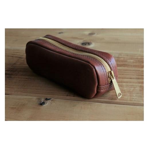 ふるさと納税 文房具・玩具 和歌山県 有田川町 イタリアンレザーペンケース(筆箱) ブラウン ブラウン