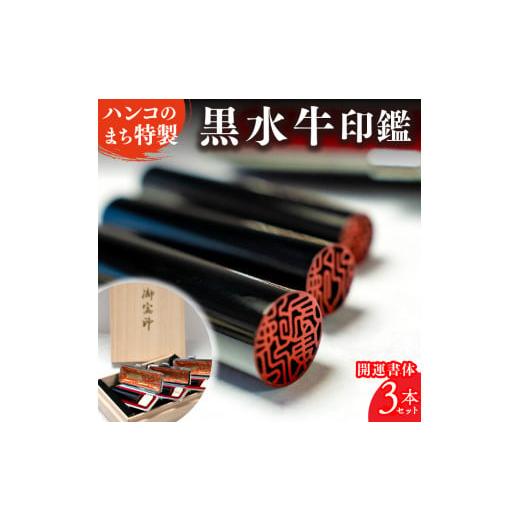 ふるさと納税 伝統技術 山梨県 市川三郷町 黒水牛印鑑（３本セット） 5839-1266_1