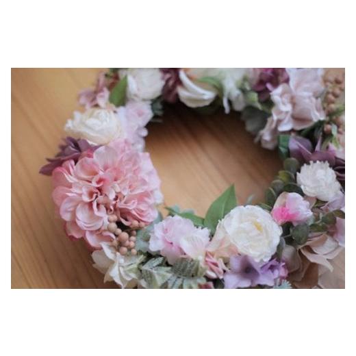 ふるさと納税 雑貨・日用品 花 兵庫県 川西市 No.107-01 アーティフィシャルフラワーのリース(ピンク系) アーティフィシャルフラワーのリース(ピンク系)