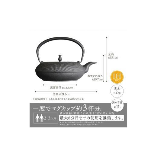 ふるさと納税 金工品 岩手県 奥州市 南部鉄器 鉄瓶 東雲アラレ 1.0L OIGEN 作 IH調理器 伝統工芸品 白湯がオススメ やかん ケトル キッチン用品 食器 日用品 …_6