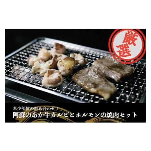 ふるさと納税 熊本県 小国町 希少部位!あか牛のカルビとホルモンの焼肉セット