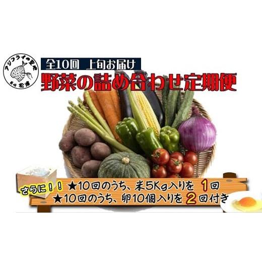ふるさと納税 セット・詰合せ 長崎県 松浦市 米5kgと卵20個付き 野菜の詰め合わせ定期便10回(上旬) 定期便 ( 米 ご飯 ごはん お米 白米 卵 たまご タマゴ 野菜…の画像